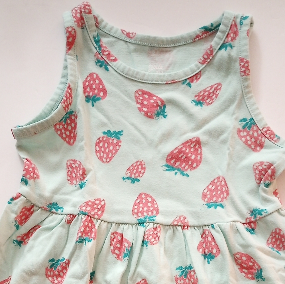 🍓🌸🛍️ Strawberries Aqua Dress
